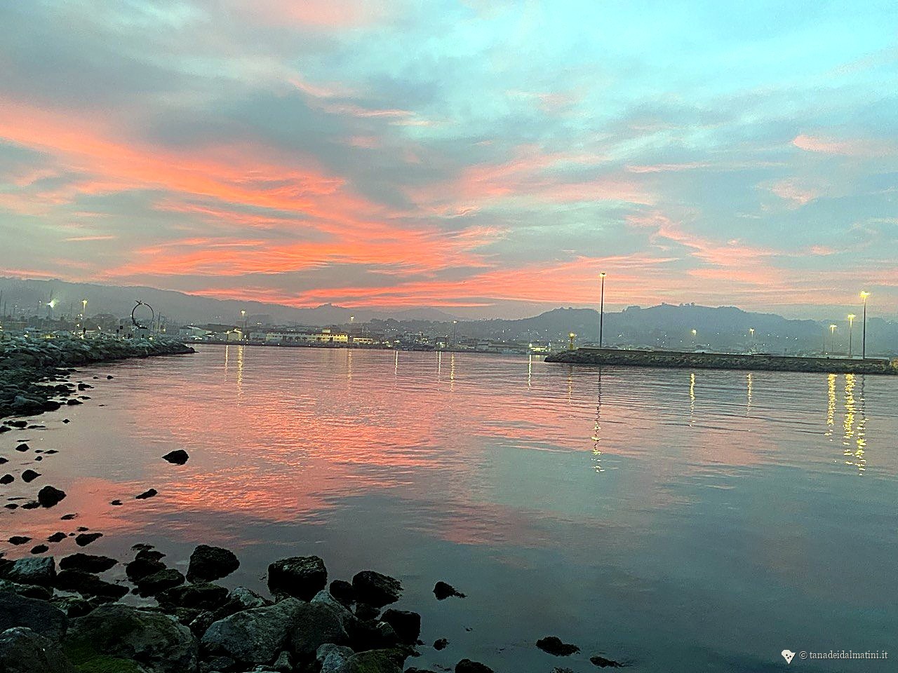 Wide panorama porto al tramonto, San Benedetto del Tronto